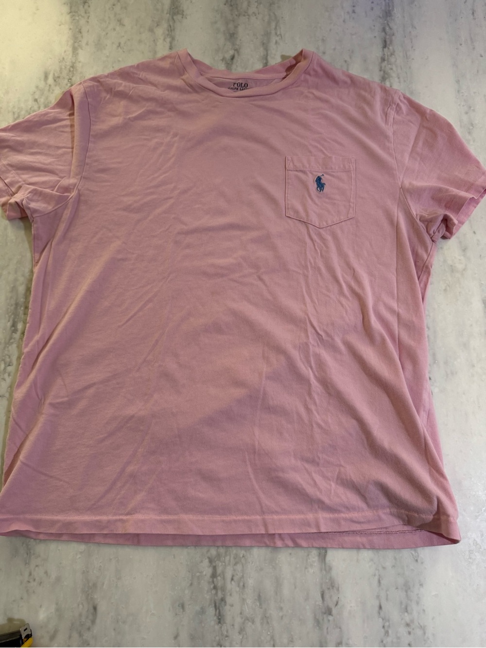 Polo Ralph Lauren Cotton Classic Casual Everyday Preppy Pastel Pink Pocket Tee L